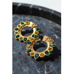 Серьги Versace с желтыми и зелеными камнями