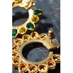 Серьги Versace с желтыми и зелеными камнями