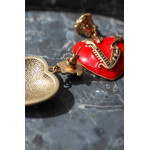 Серьги Versace сердечки красные