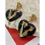 Серьги Versace сердечки черные