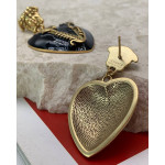 Серьги Versace сердечки черные