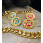 Серьги Versace розовые, голубые