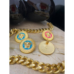Серьги Versace розовые, голубые