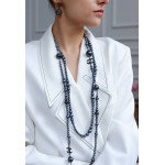 Комплект Chanel роскошный чёрный (серьги, колье)