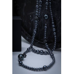 Комплект Chanel роскошный чёрный (серьги, колье)