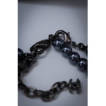 Комплект Chanel роскошный чёрный (серьги, колье)