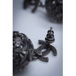 Комплект Chanel роскошный чёрный (серьги, колье)