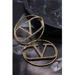 Серьги-кольца Valentino с камнями, 7 см