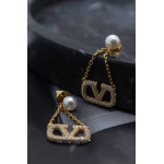 Серьги Valentino с жемчугом и камнями, висячие