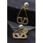 Серьги Valentino с жемчугом и камнями, висячие