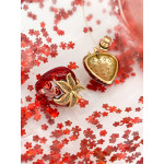 Серьги Gucci клубнички зелёные и красные