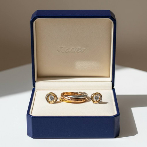 Комплект Cartier Trinity (серьги и кольцо)