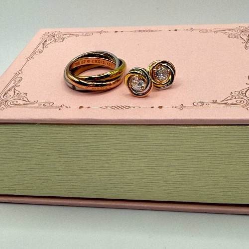 Комплект Cartier Trinity (серьги и кольцо)