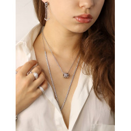 Кулон Cartier LOVE белый классический с камнями