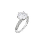 Кольцо Tiffany Setting белое крупное с камнями