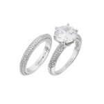Кольцо Tiffany Setting белое крупное с камнями