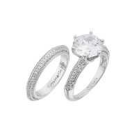 Кольцо Tiffany Setting белое крупное с камнями