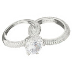 Кольцо Tiffany Setting белое крупное с камнями