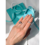 Кольцо Tiffany Setting белое крупное с камнями