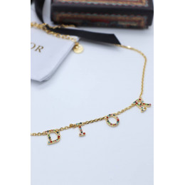 Комплект Dior с разноцветными камнями (серьги, кольцо, колье, брошь)