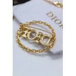 Комплект Dior с разноцветными камнями (серьги, кольцо, колье, брошь)