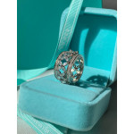 Кольцо Tiffany Victoria белое широкое с камнями