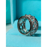 Кольцо Tiffany Victoria белое широкое с камнями