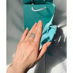 Кольцо Tiffany Victoria белое широкое с камнями