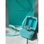 Кольцо Tiffany Victoria белое широкое с камнями