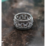 Кольцо Tiffany Victoria белое широкое с камнями