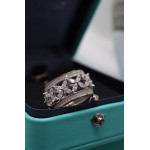 Кольцо Tiffany Victoria белое широкое с камнями