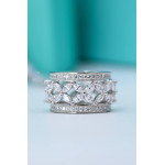 Кольцо Tiffany Victoria белое широкое с камнями