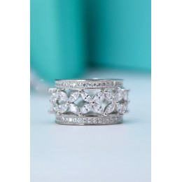 Кольцо Tiffany Victoria белое широкое с камнями