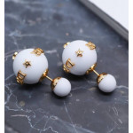 Серьги пусеты Dior белые