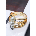 Комплект Dior с розовыми вставками (серьги, колье, браслет, кольцо)
