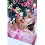 Комплект Dior жемчуг и камни (серьги, чокер, кольцо, браслет)