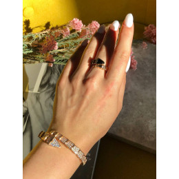 Браслет Bvlgari Serpenti змея под розовое золото с камнями
