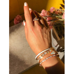 Браслет Bvlgari Serpenti змея под розовое золото, камни и перламутр