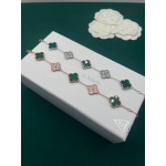 Браслет Van Cleef малахит с цирконами