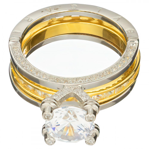 Кольцо BVLGARI B.Zero1 трансформер двухцветное