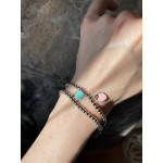 Браслет и серьги Tiffany сердечки серебро 925 (зеленые)