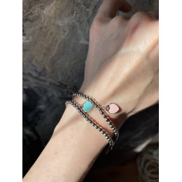 Браслет и серьги Tiffany сердечки серебро 925 (зеленые)
