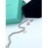 Браслет и серьги Tiffany сердечки серебро 925 (розовые)