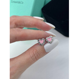 Браслет и серьги Tiffany сердечки серебро 925 (розовые)