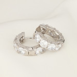 Серьги кольца Tiffany Embrace белые с камнями