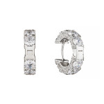 Серьги кольца Tiffany Embrace белые с камнями