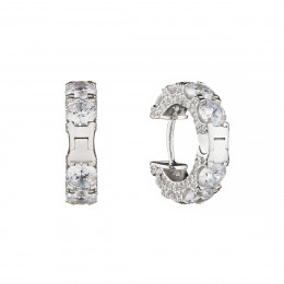 Серьги кольца Tiffany Embrace белые с камнями