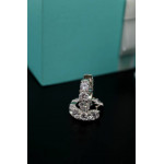 Серьги кольца Tiffany Embrace белые с камнями
