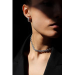 Серьги кольца Tiffany Embrace белые с камнями