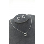 Серьги Tiffany Victoria сердечки белые с камнями